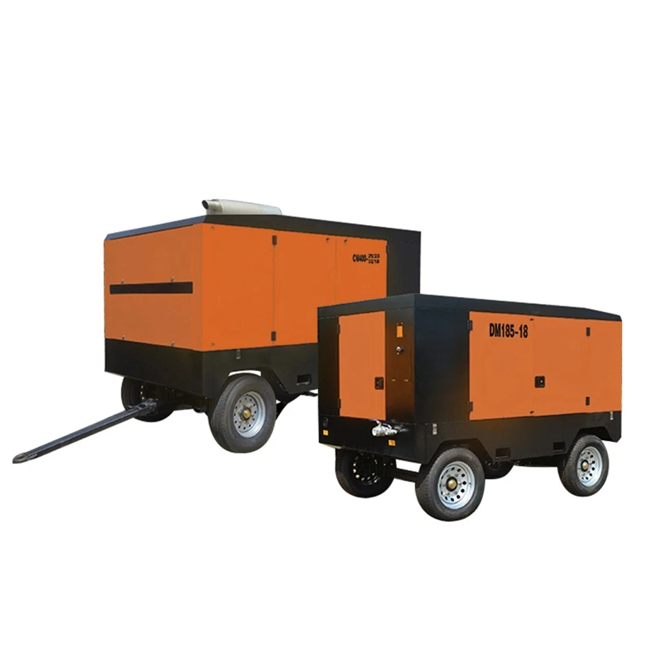 Elektrische single -fase mobiele schroefluchtcompressor 8-17 balk