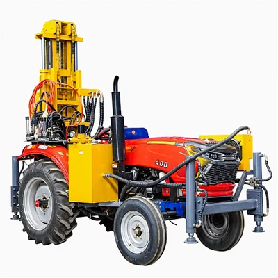 Op een tractor gemonteerde pneumatische waterputboorinstallatie